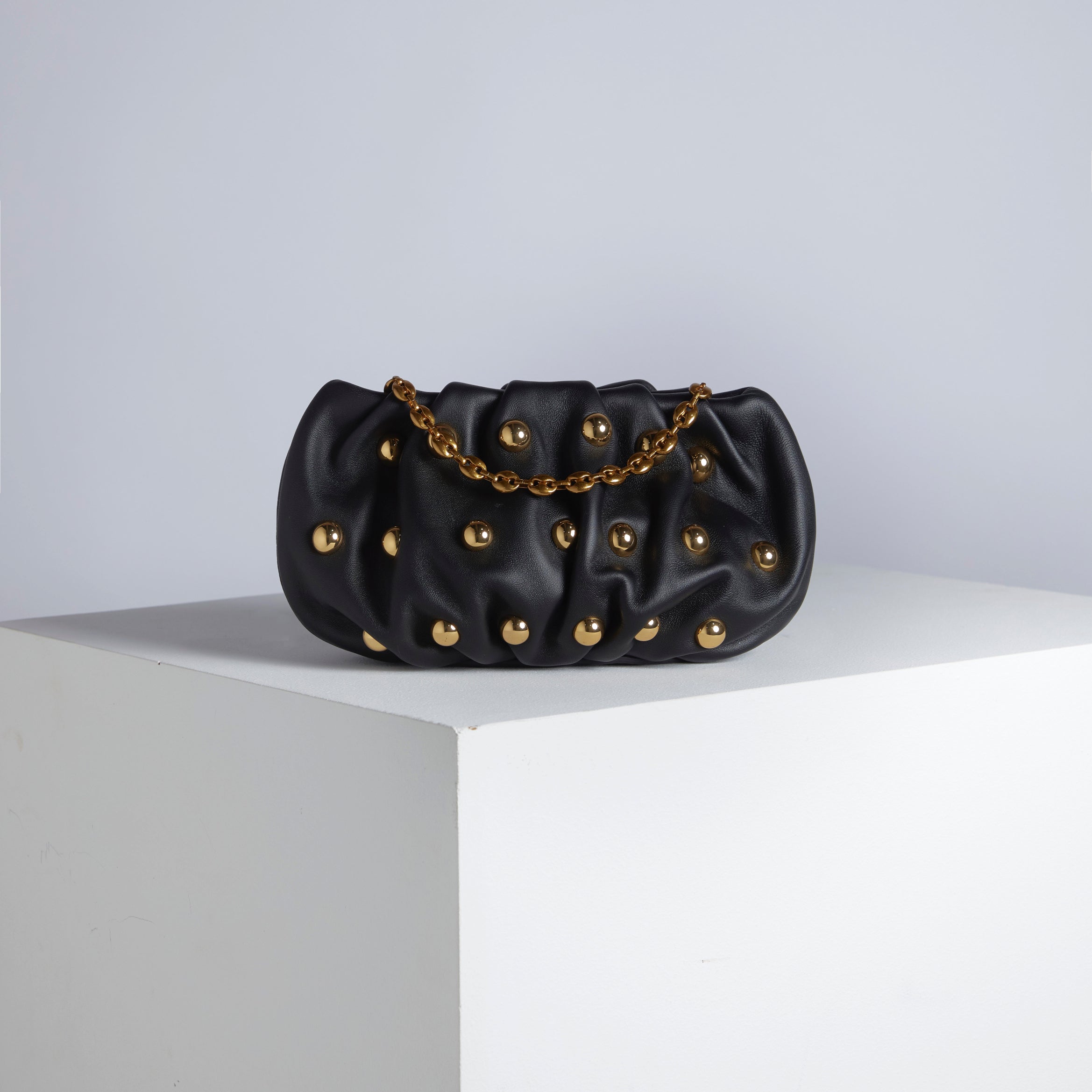 Bubble 8 Stud Jet Black Clutch
