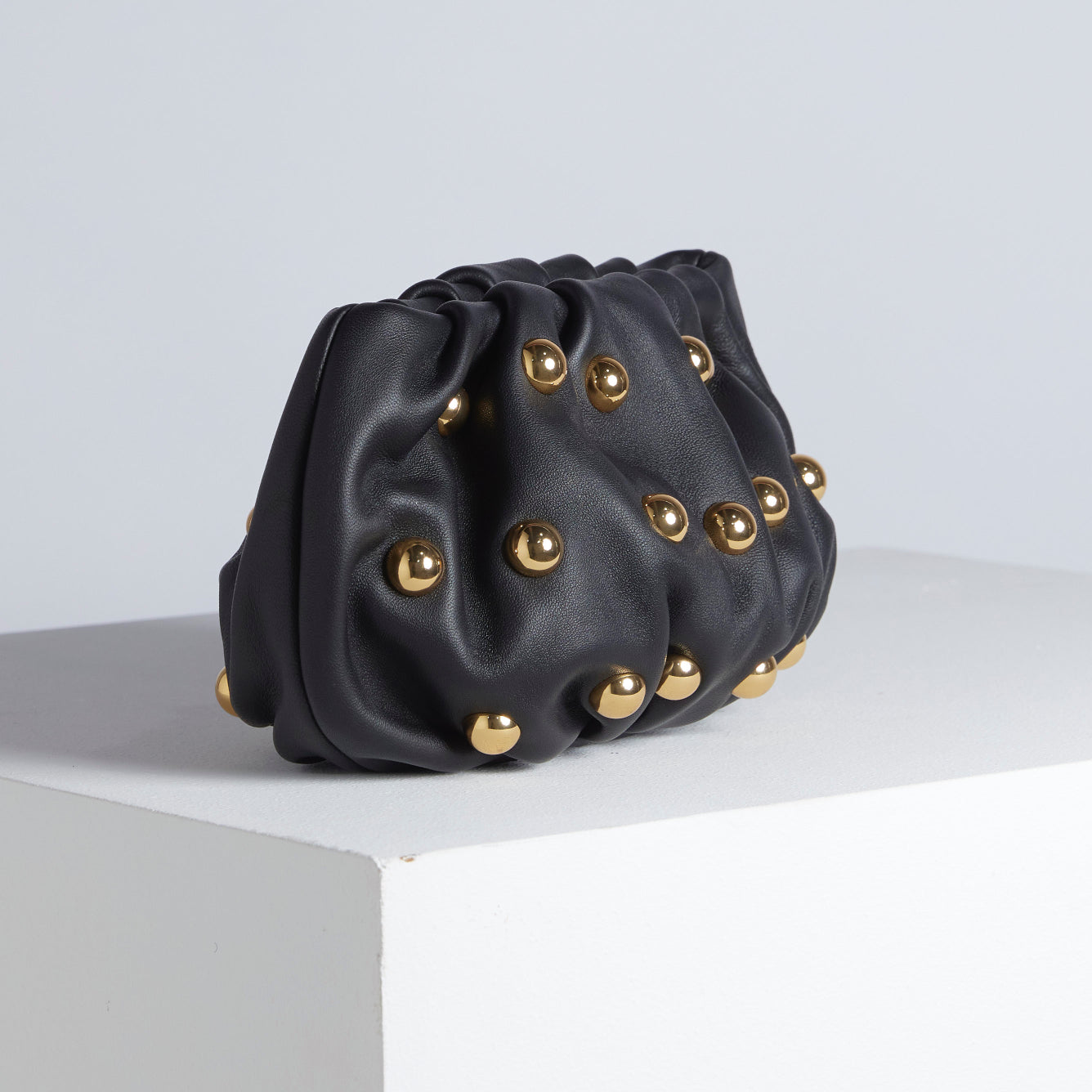 Bubble 8 Stud Jet Black Clutch