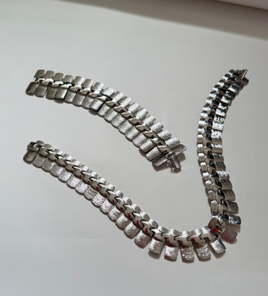 Vintage 1970s Modernist Statement Silver Bracelet
