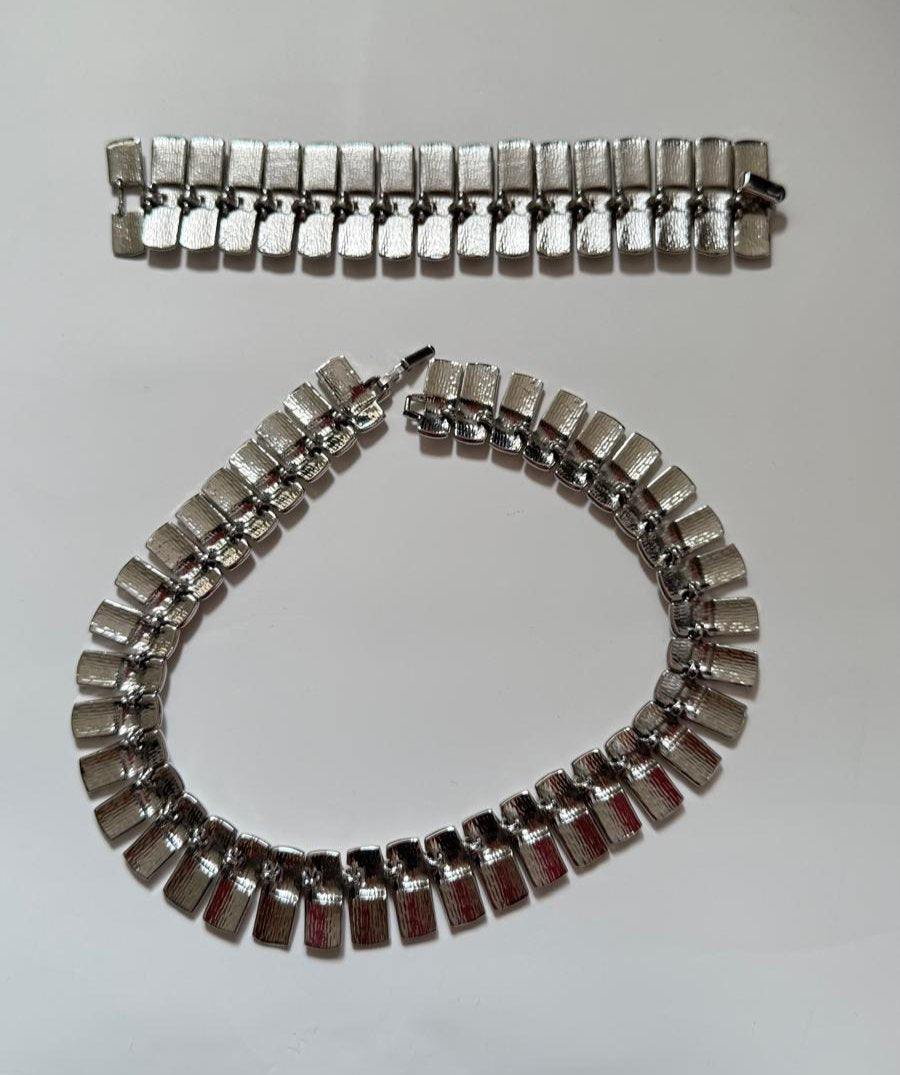 Vintage 70s Wide Silver Plate Chain Necklace