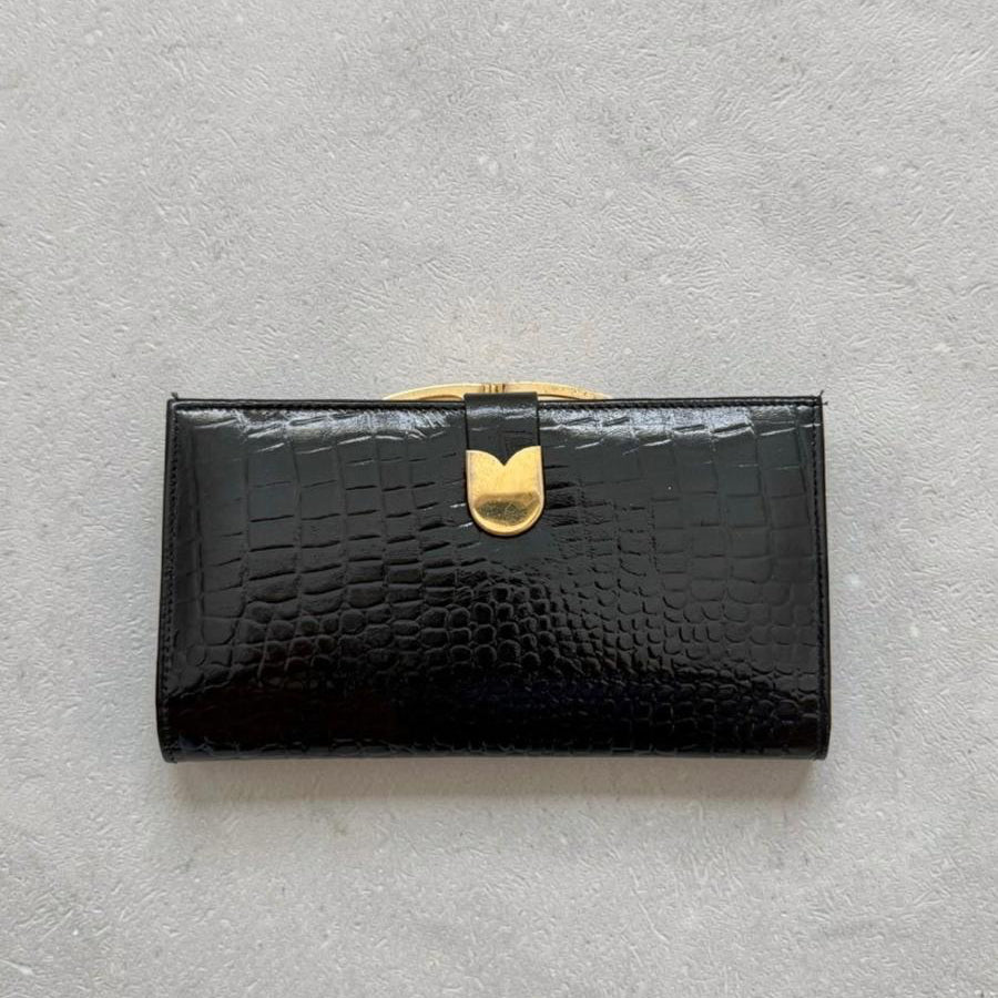 Vintage 90s Nembo Genuine Leather Black Wallet