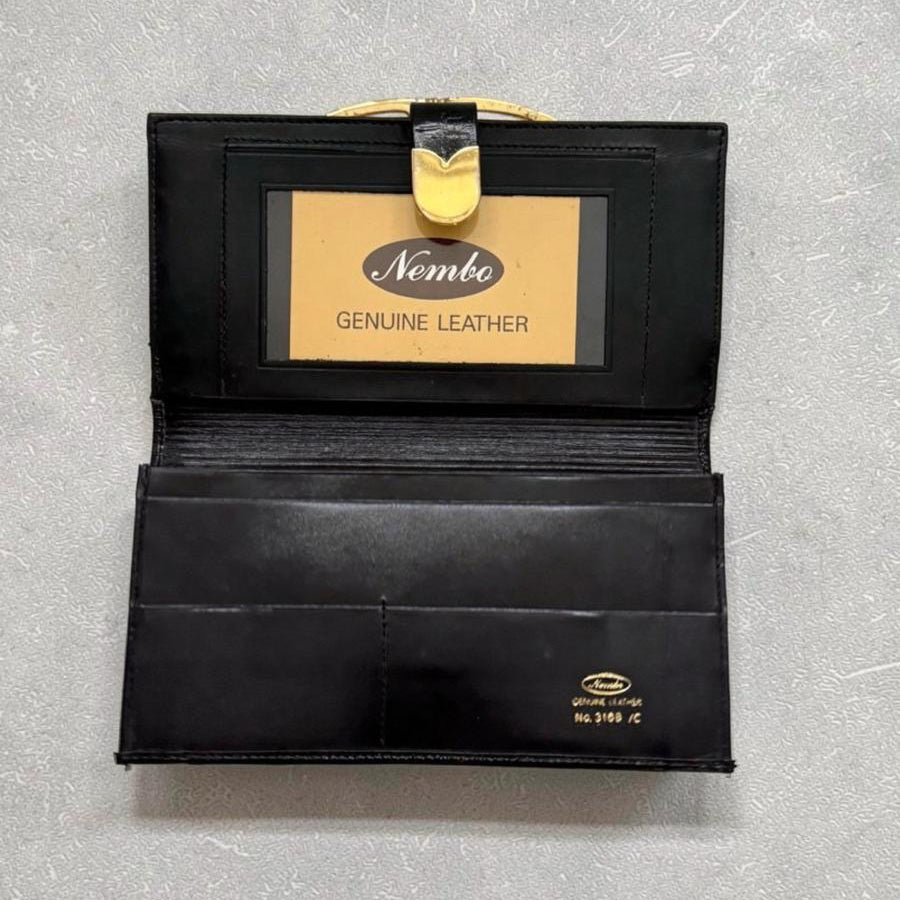 Vintage 90s Nembo Genuine Leather Black Wallet