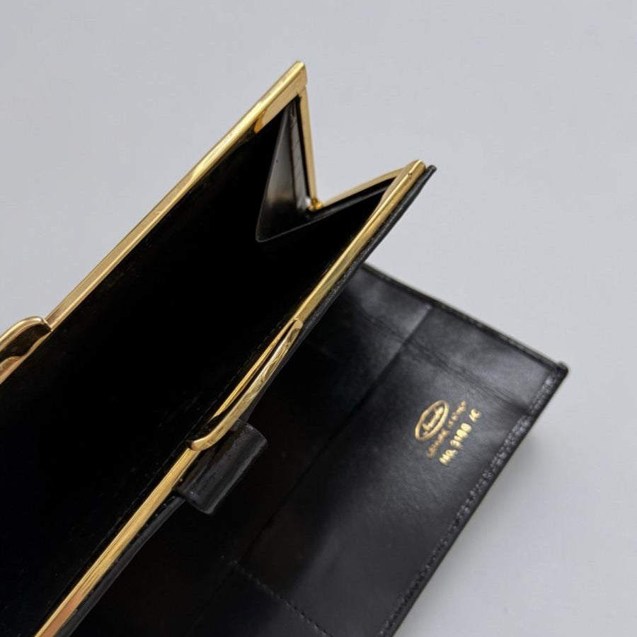 Vintage 90s Nembo Genuine Leather Black Wallet