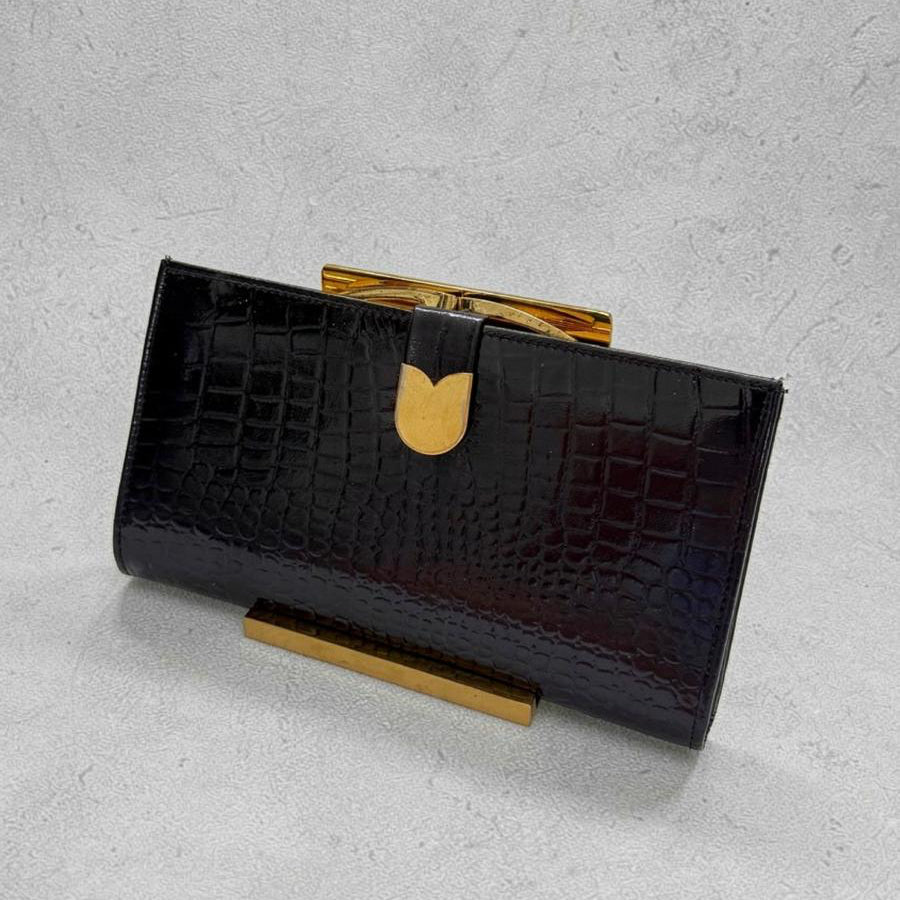 Vintage 90s Nembo Genuine Leather Black Wallet