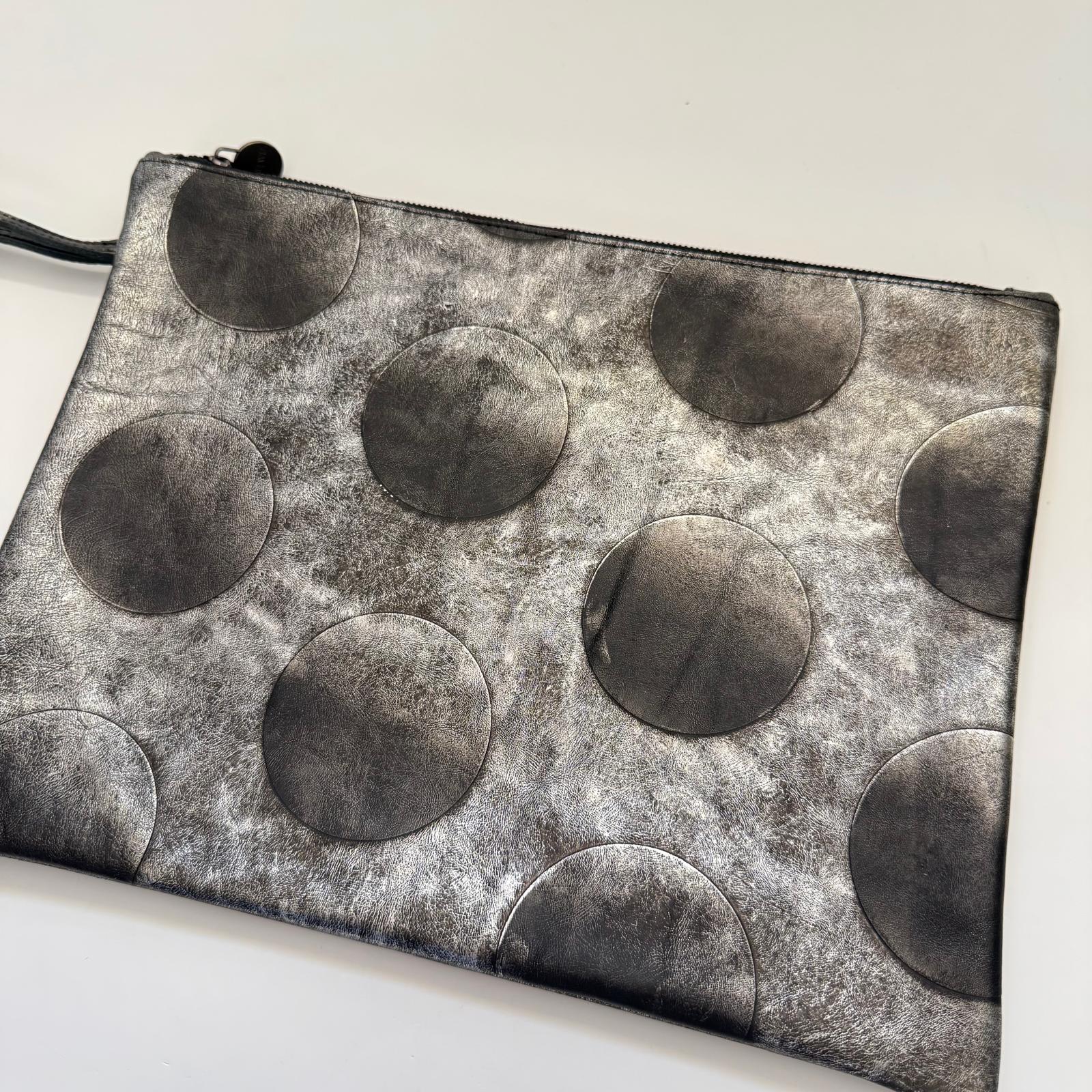 LING WU Distressed Leather  Laptop Sleeve