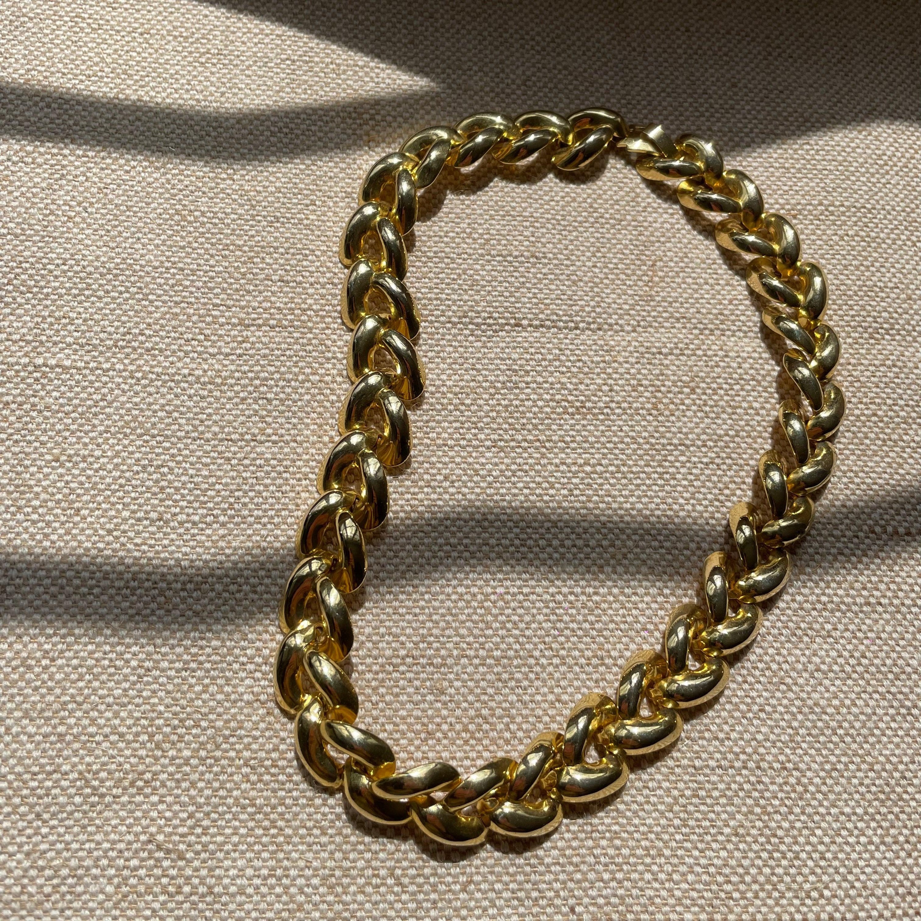 Vintage 1980s bubble gold tone necklace - WŪHAŪS