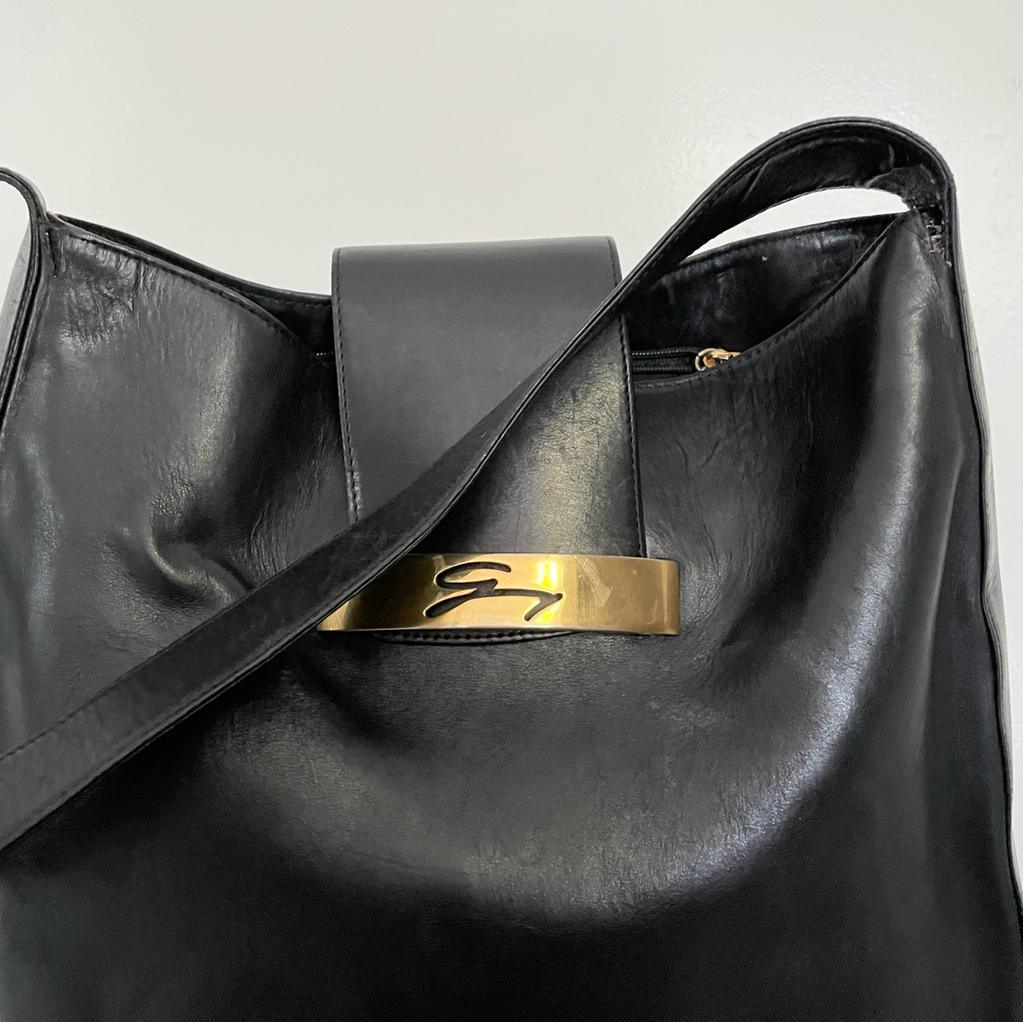Vintage 1980s GENNY box calf leather tote MADE IN ITALY - WŪHAŪS