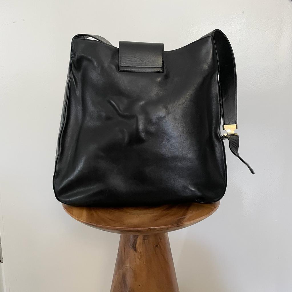 Vintage 1980s GENNY box calf leather tote MADE IN ITALY - WŪHAŪS
