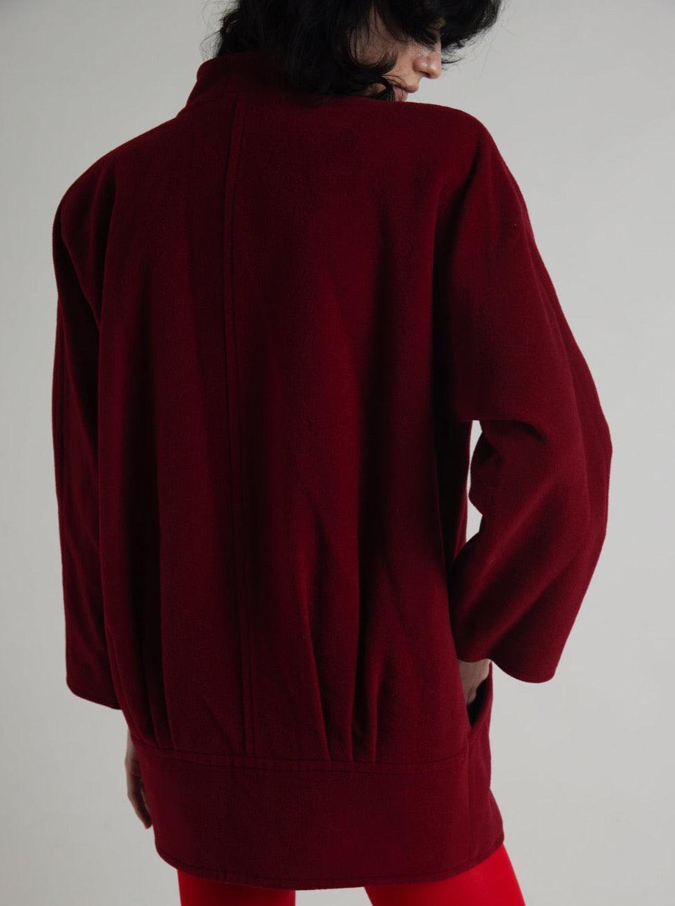 Vintage 1980s Red Wool Emmanuelle Ugaro Jacket - WŪHAŪS