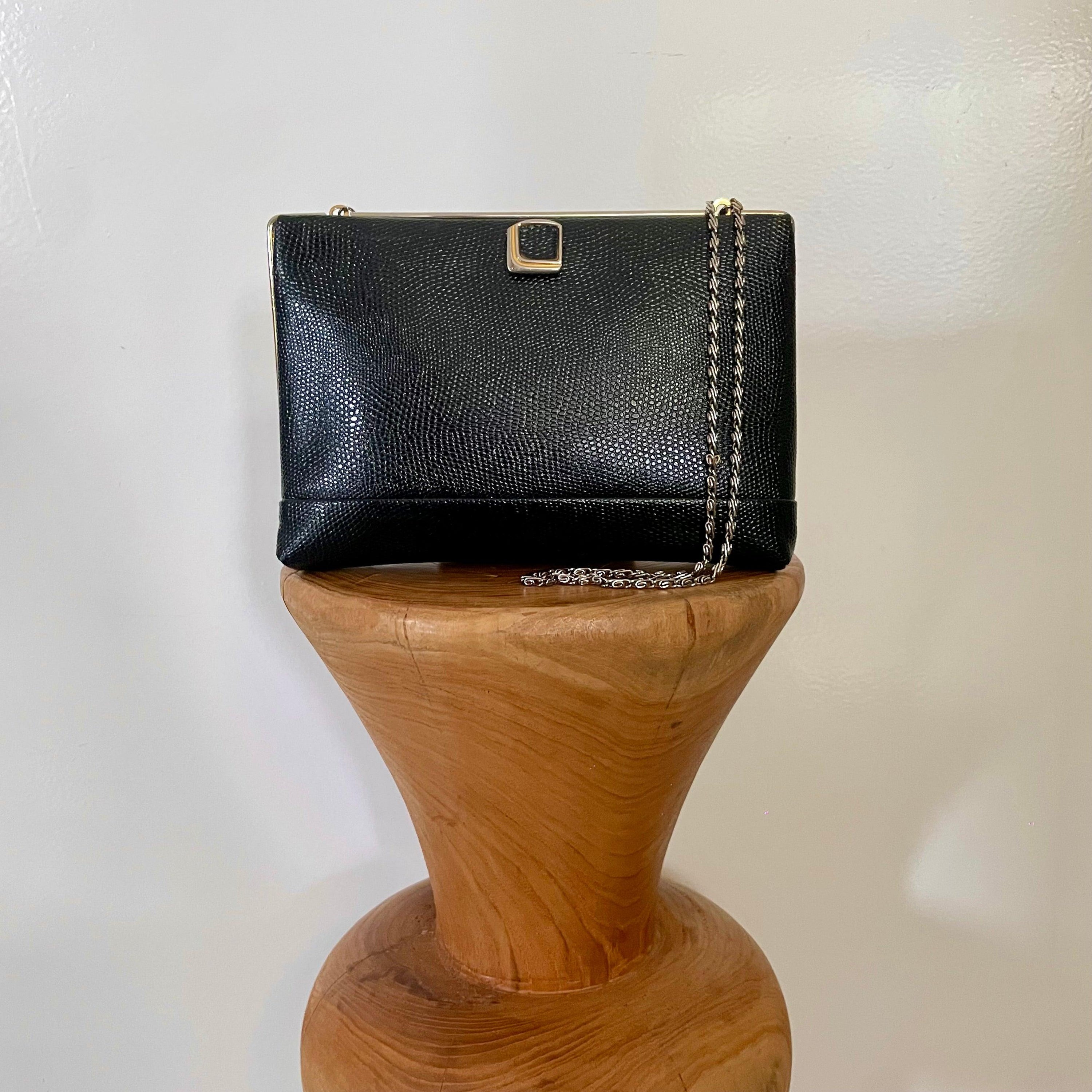 Vintage 60s Black Evening Purse by Jane Shilton - WŪHAŪS