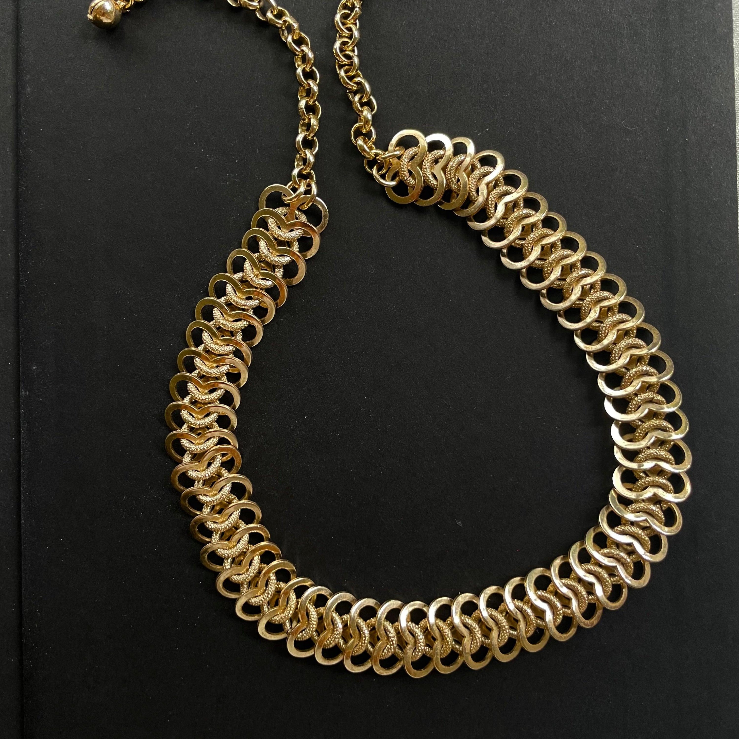 Vintage W. Germany champagne Collar Necklace - WŪHAŪS